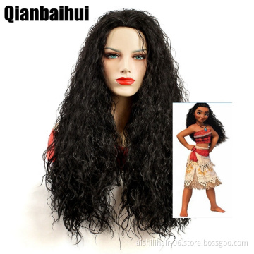 The croodsIn same wig long water wave black wigs for cosplay and put on performance